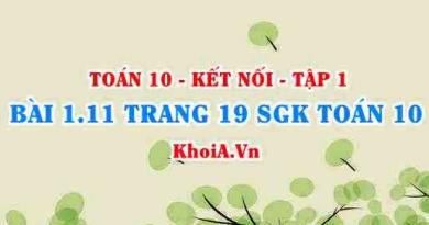 Bài 1.11 trang 19 SGK Toán 10 tập 1 Kết nối tri thức